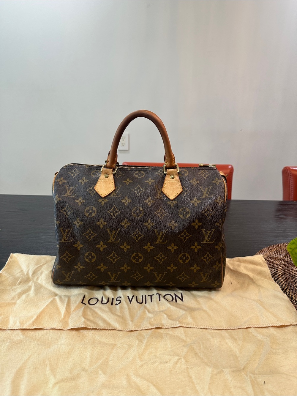 Louis Vuitton Monogram Canvas Handbag in Brown and Tan